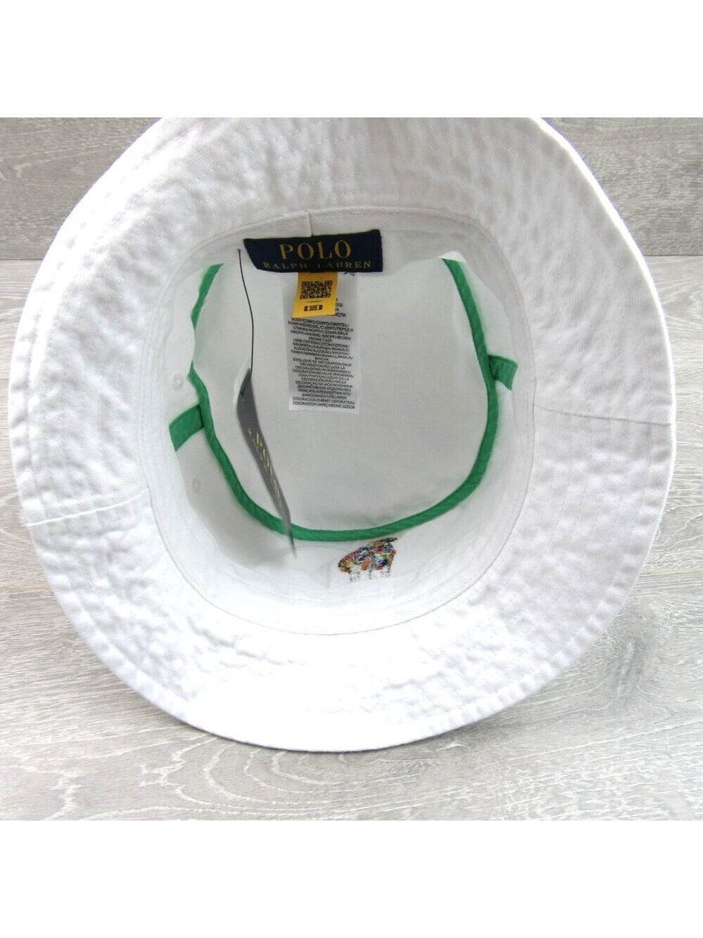 Polo Ralph Lauren Embroidered Bear Bucket Hat Adult Size S/M White NEW - Picture 8 of 11